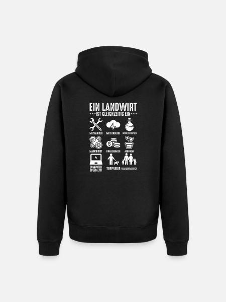 Landwirt All-round Talent - Unisex Premium Bio Zip Hoodie - Schwarz