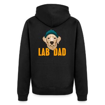 Labrador - Unisex Premium Organic Zip Hoodie - black - Back - Nico (187cm)