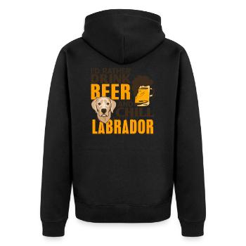 Labrador - Unisex Premium Bio Zip Hoodie - Schwarz - Hinten - Nico (187cm)