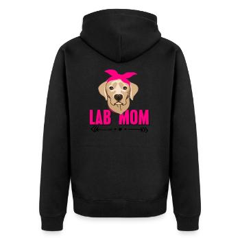 Labrador - Unisex Premium Organic Zip Hoodie - black - Back - Nico (187cm)