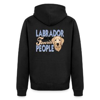 Labrador - Unisex Premium Organic Zip Hoodie - black - Back - Nico (187cm)