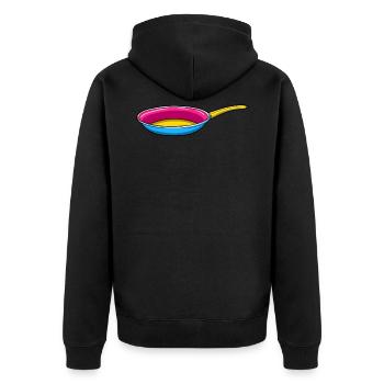 Pan Pansexual - Unisex Premium Bio Zip Hoodie - Schwarz - Hinten - Nico (187cm)