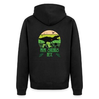 Papa Saurus Rex | Dino Papa | Cadeau pour papa - Veste à capuche bio Premium Unisexe - noir - Dos - Nico (187cm)