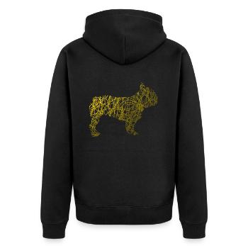 Dog dogs pooch stickers - Unisex Premium Organic Zip Hoodie - black - Back - Nico (187cm)