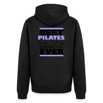 Pilates - Unisex Premium Bio Zip Hoodie - Schwarz - Hinten - Nico (187cm)
