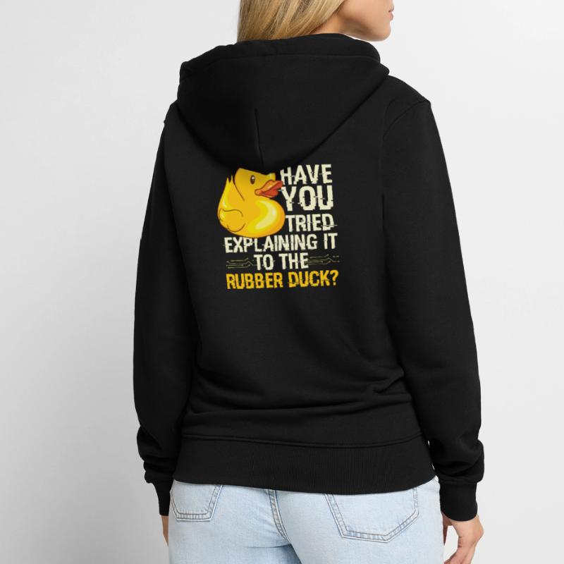 Rubber Duck Debugging Programmierer Unisex Premium Bio Zip Hoodie