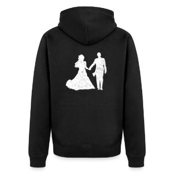 Mariée de mariage de mariage - Veste à capuche bio Premium Unisexe - noir - Dos - Nico (187cm)