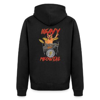 Heavy Meowtal - Chat de métal lourd - Veste à capuche bio Premium Unisexe - noir - Dos - Nico (187cm)