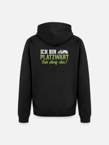 Platzwart Sprüche - Unisex Premium Bio Zip Hoodie - Schwarz