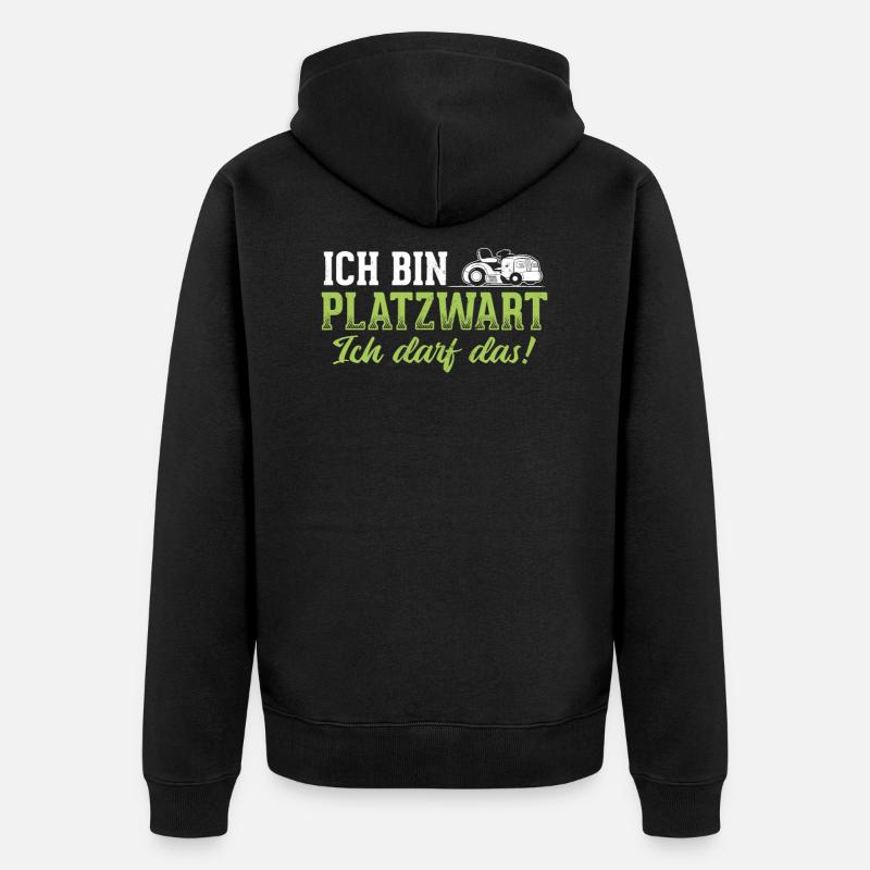 Platzwart Sprüche - Unisex Premium Bio Zip Hoodie - Schwarz