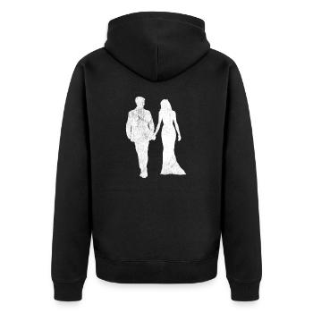 Mariage de mariage - Veste à capuche bio Premium Unisexe - noir - Dos - Nico (187cm)