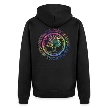 Yoga Arbre de vie Mandala Cadeau ésotérique - Veste à capuche bio Premium Unisexe - noir - Dos - Nico (187cm)