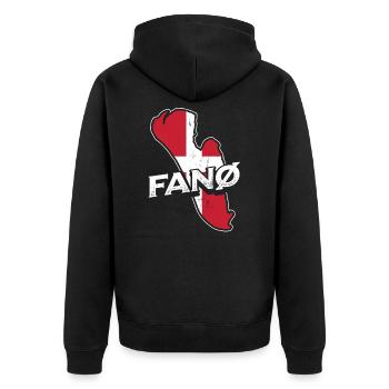 Fanö Fanø - Unisex Premium Bio Zip Hoodie - Schwarz - Hinten - Nico (187cm)