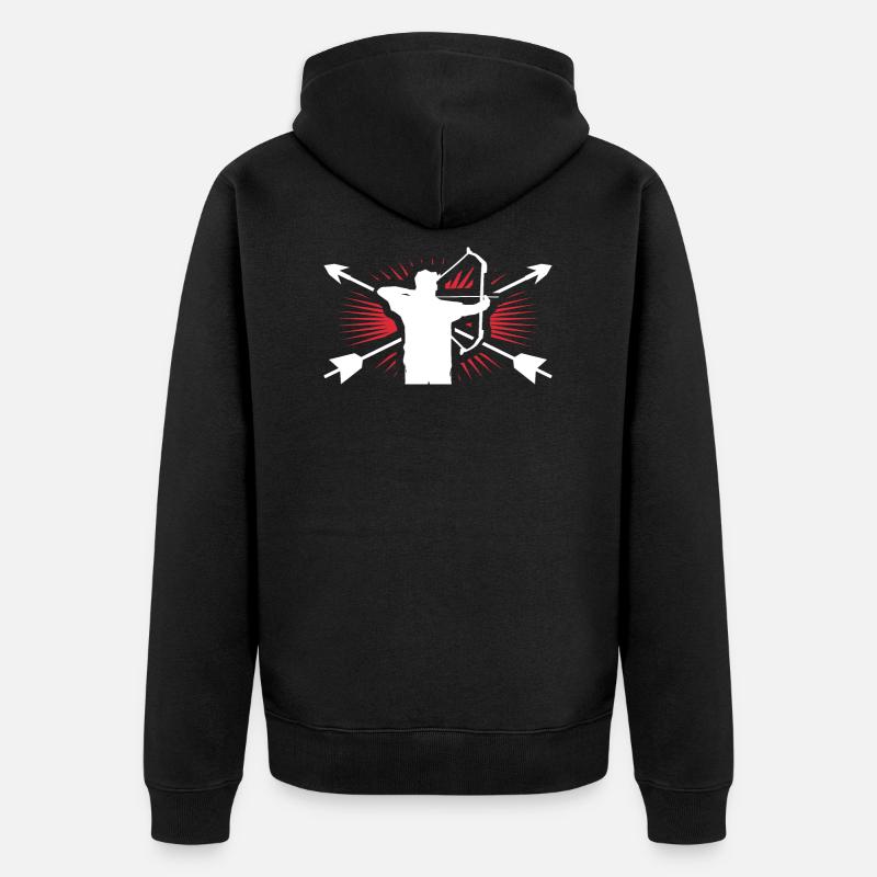Bogenschießen - Unisex Premium Bio Zip Hoodie - Schwarz