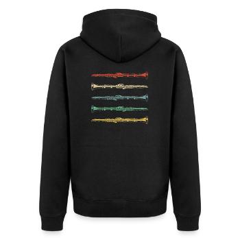 Clarinet orchestra wind instrument instrument - Unisex Premium Organic Zip Hoodie - black - Back - Nico (187cm)