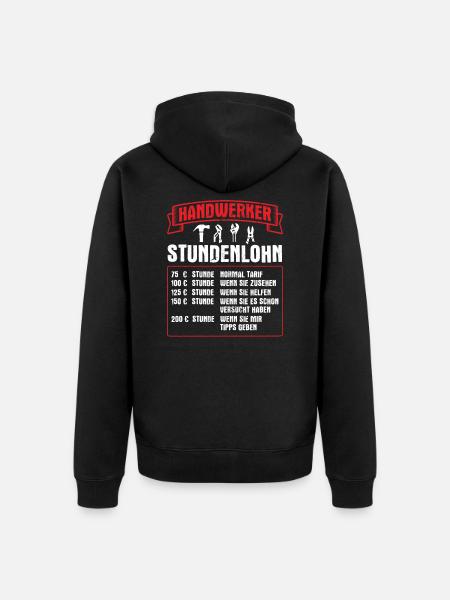 Heimwerker Handwerker Handwerk - Unisex Premium Bio Zip Hoodie - Schwarz