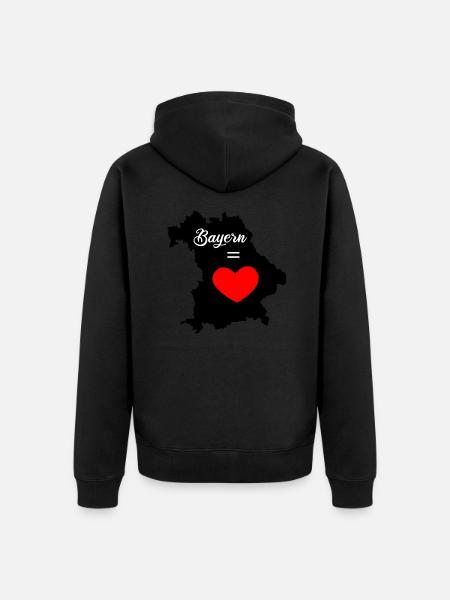 Bayern ist Liebe - Unisex Premium Bio Zip Hoodie - Schwarz