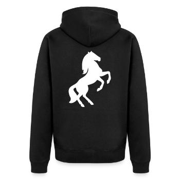 Chevaux équitation cavalière - Veste à capuche bio Premium Unisexe - noir - Dos - Nico (187cm)