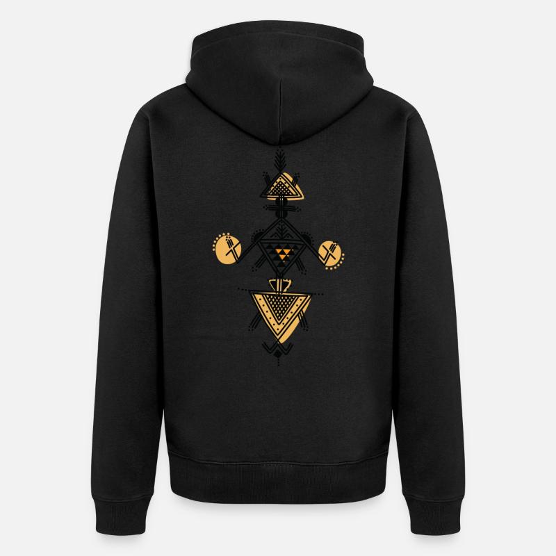 kabyle pottery pattern - Unisex Premium Organic Zip Hoodie - black