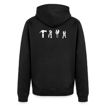 Handwerker - Unisex Premium Bio Zip Hoodie - Schwarz - Hinten - Nico (187cm)