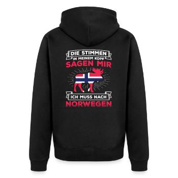 Pêche Norvège Scandinavie - Veste à capuche bio Premium Unisexe - noir - Dos - Nico (187cm)