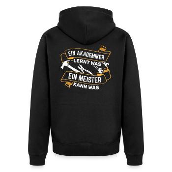 Handwerker Handwerk - Unisex Premium Bio Zip Hoodie - Schwarz - Hinten - Nico (187cm)