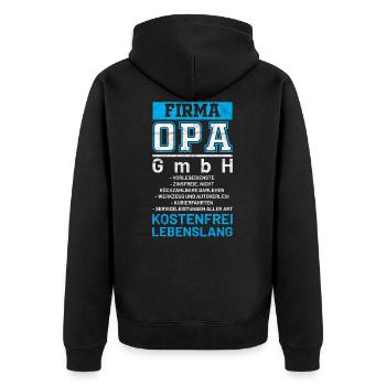 Lustiges Opa & Großvater Sprüche Geschenk - Unisex Premium Bio Zip Hoodie - Schwarz - Hinten - Nico (187cm)