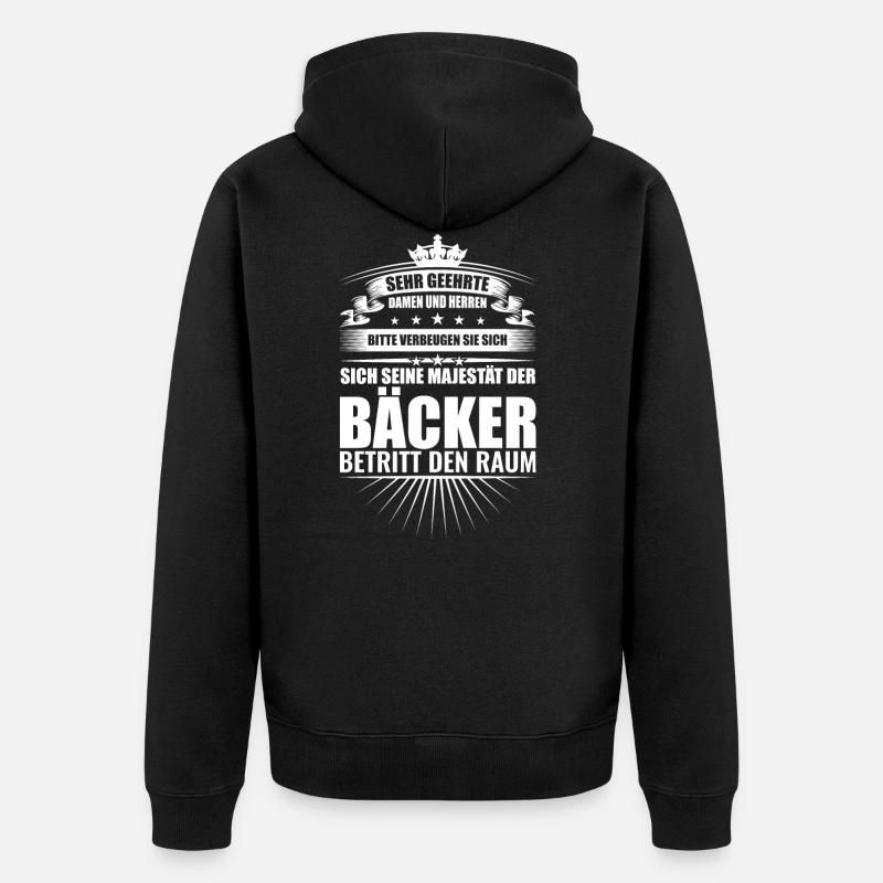 Lustiges Bäcker Backen Sprüche Geschenk - Unisex Premium Bio Zip Hoodie - Schwarz