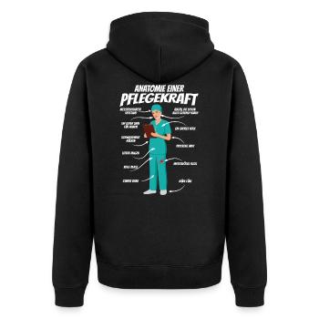 Altenpflegerin Krankenschwester Geschenkidee - Unisex Premium Bio Zip Hoodie - Schwarz - Hinten - Nico (187cm)