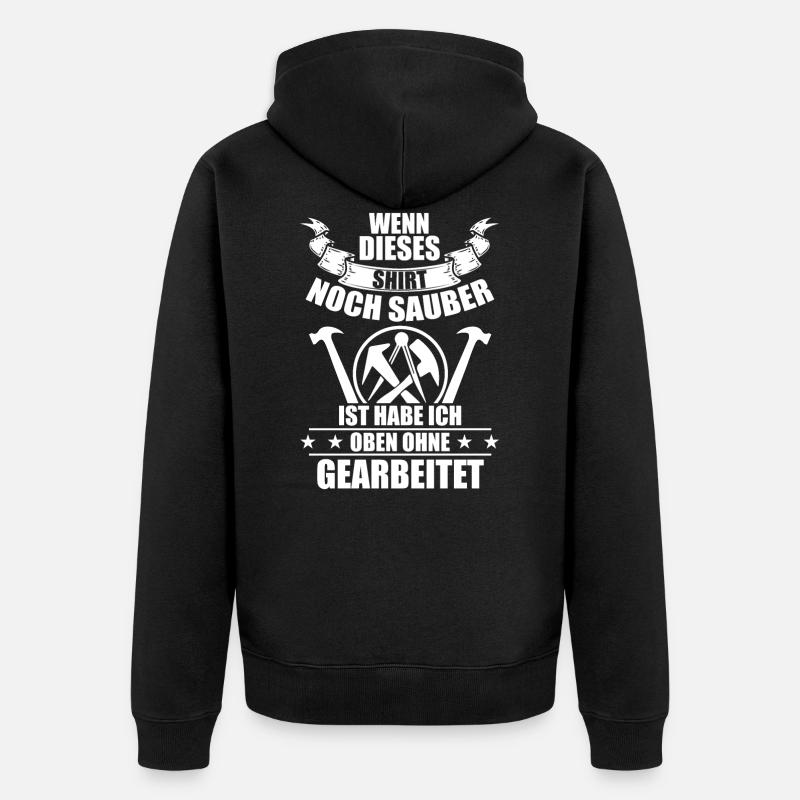 Dachdecker Sprüche Geschenk - Unisex Premium Bio Zip Hoodie - Schwarz