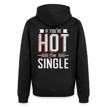 Funny quote - Unisex Premium Organic Zip Hoodie - black - Back - Nico (187cm)