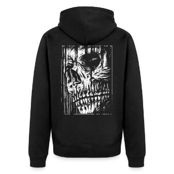 Skull I Grim Reaper - Unisex Premium Organic Zip Hoodie - black - Back - Nico (187cm)