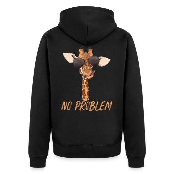 Giraffe Giraffen Giraffe Liebhaber lustige Geschen - Unisex Premium Bio Zip Hoodie - Schwarz - Hinten - Nico (187cm)