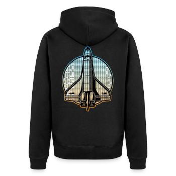 spaceship space shuttle - Veste à capuche bio Premium Unisexe - noir - Dos - Nico (187cm)