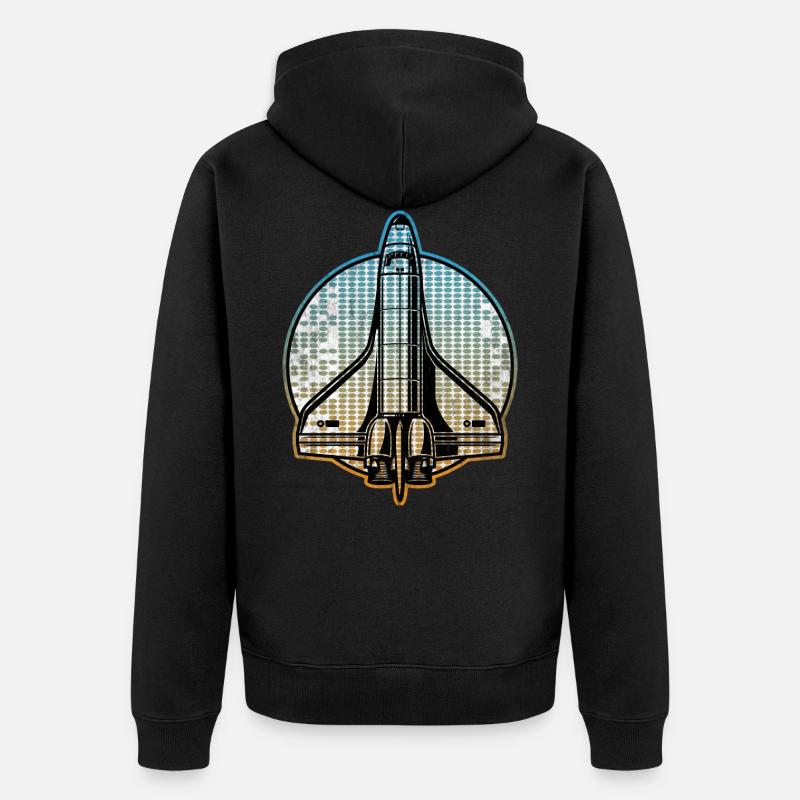 spaceship space shuttle - Unisex Premium Bio Zip Hoodie - Schwarz