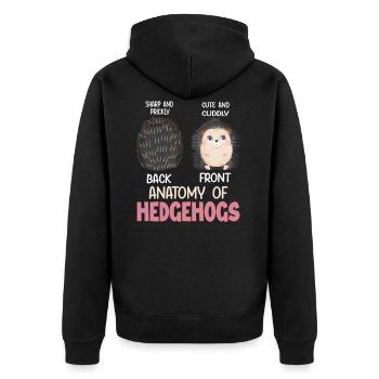 Anatomie du hérisson - Veste à capuche bio Premium Unisexe - noir - Dos - Nico (187cm)