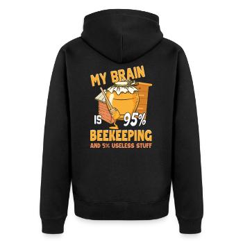 Beekeeper Bee Bee Bee beekeeper - Unisex Premium Organic Zip Hoodie - black - Back - Nico (187cm)