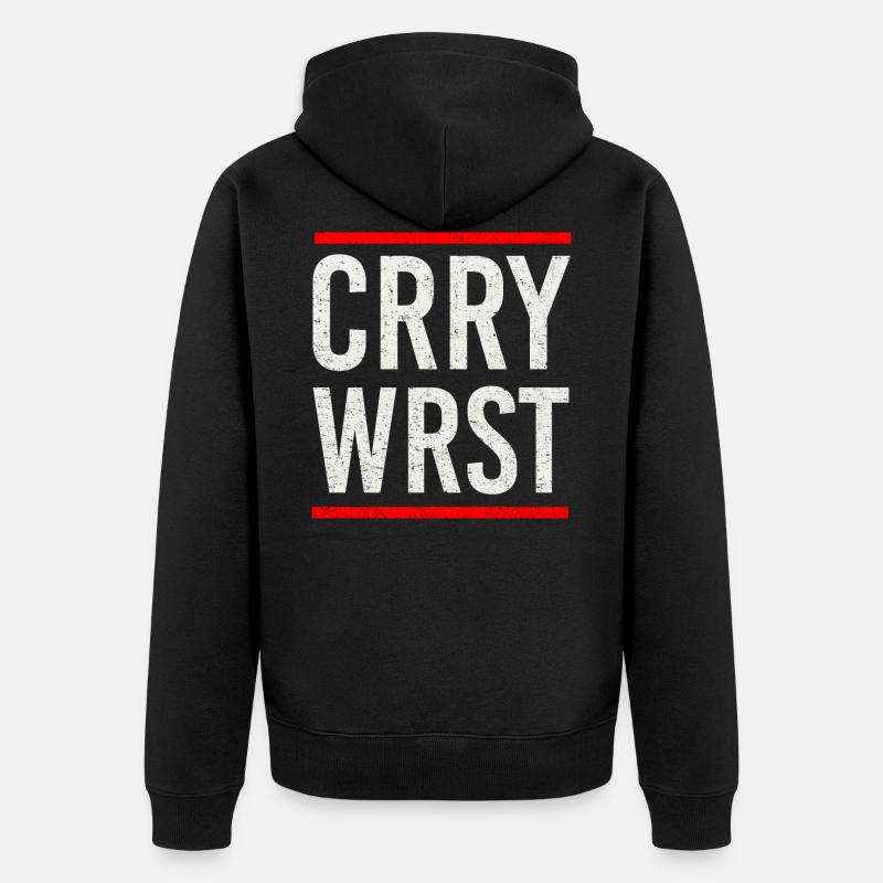 Currywurst Design im HipHop Style - Unisex Premium Bio Zip Hoodie - Schwarz
