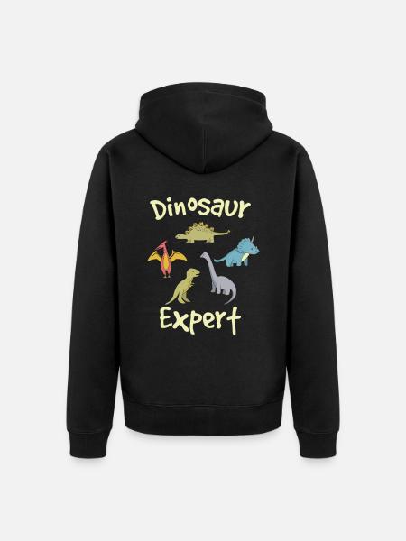 Dinosaur Expert - Unisex Premium Organic Zip Hoodie - black