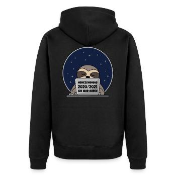 Homeschooling 2020/2021 Ich war dabei! - Unisex Premium Bio Zip Hoodie - Schwarz - Hinten - Nico (187cm)