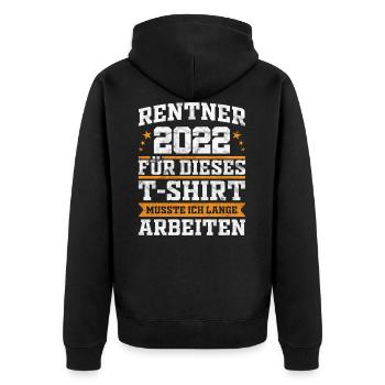 Rentner 2022 lustige Sprüche Geschenkidee - Unisex Premium Bio Zip Hoodie - Schwarz - Hinten - Nico (187cm)