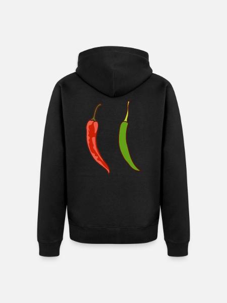 Spicy Chilli - Unisex Premium Organic Zip Hoodie - black