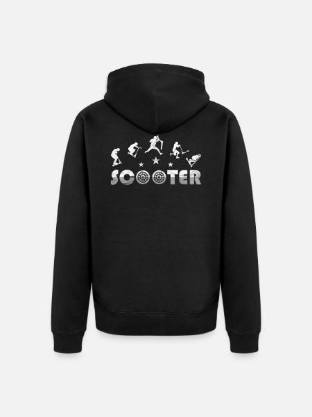 scooter - Unisex Premium Organic Zip Hoodie - black