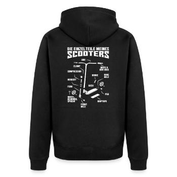 Scooter Geschenkidee - Unisex Premium Bio Zip Hoodie - Schwarz - Hinten - Nico (187cm)