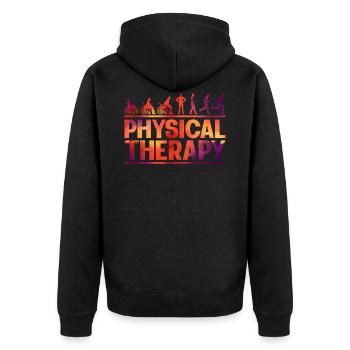 Physical Therapy - Unisex Premium Bio Zip Hoodie - Schwarz - Hinten - Nico (187cm)