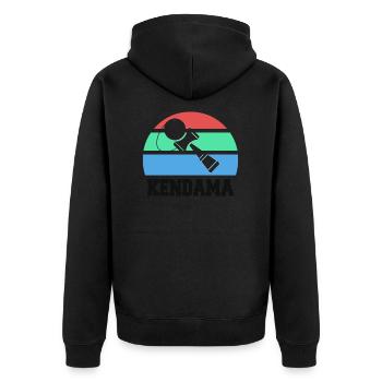 Kendama - Unisex Premium Organic Zip Hoodie - black - Back - Nico (187cm)