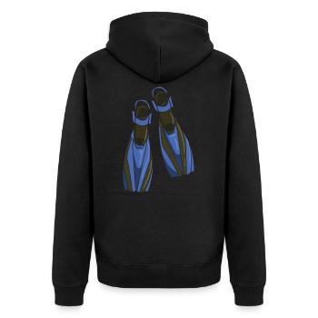 Diving Fins - Unisex Premium Organic Zip Hoodie - black - Back - Nico (187cm)