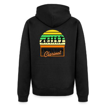 Klarinette - Unisex Premium Bio Zip Hoodie - Schwarz - Hinten - Nico (187cm)