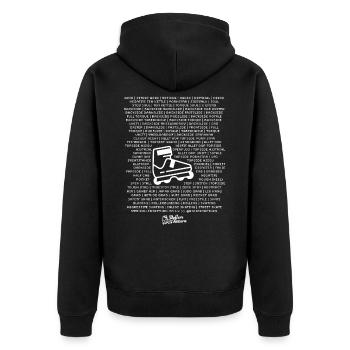 Büste Ein Umzug - Unisex Premium Bio Zip Hoodie - Schwarz - Hinten - Nico (187cm)