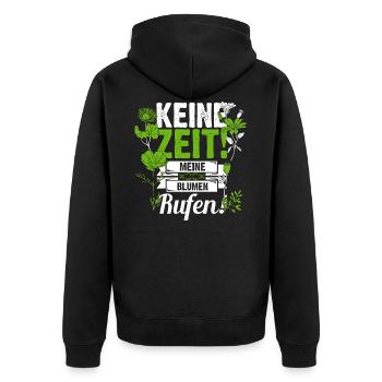 Floristin Blumen Floristik Spruch Geschenkidee - Unisex Premium Bio Zip Hoodie - Schwarz - Hinten - Nico (187cm)
